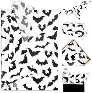 Whaline 100 Sheets White Bat Tissue Paper Halloween Black Bat Gift Wrapping Paper Decorative Art Paper for Home Party DIY Crafts Supplies, 14 x 20 Inch