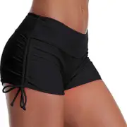 High Waist Leakproof Swim Shorts for Women Teens Quick Dry Menstrual Swimwear Super Absorbent Period Bottoms Black XXL