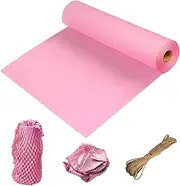 Pink Honeycomb Cushioning Wrap Roll for Safe Packaging Recyclable Material Wrapping Paper Roll Packaging Bubble Wrap Shipping Honeycomb Packing Paper for Moving,Pink,19.7"x393", 50CM x 10M