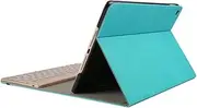 iPad Air 2 Case,Dingrich Ultra Slim Light Weight Trifold Case with Luxury Magnetic Detachable Aluminum Bluetooth Keyboard for iPad Air 2 with Auto Sleep/Wake Feature + Screen Protector + Stylus(Blue)