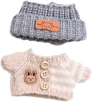 harayaa Dolls Clothes, Accessories, Suitable for 15cm to 17cm Labubu Dolls, Sweater and Hat,Doll Clothes Suit for Birthday,DIY Crafts , Brown