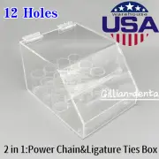 Dental Orthodontic Power Chain&Ligature Tie Holder Display Storage Box 12 Holes