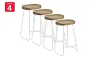 Set of 4 Shangri-La Lewis Bar Stools (White/Natural)
