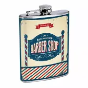 Vintage Barber Shop Signs D5 Flask 8oz Stainless Steel Hip Drinking Whiskey