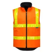 Portwest Hi-Vis Polar 100% Polyester Fleece Vest with Micro Prism Tape Orange