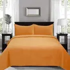 J Elliot Home Merida Velvet Quilted Bedspread Comforter Coverlet Mustard Quee...
