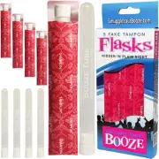 Pink 5 Pack Hidden Flasks Tampon Design Leak Proof Travel Containers