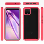 New Shockproof Heavy Duty Bumper Case CLEAR/PINK for Google Pixel 4