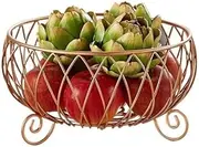 Fruit and Produce Storage Basket Household Living Room Coffee Table Moderate Capacity Fruit Plate European Style Simple Modern Drain Fruit Plate Snack Storage Rack Suitable for Kitchen Counters(C)