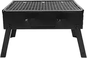 Wooden charcoal barbecue, portable stainless steel iron barbecue grid for the open -air garden kitchen picnic