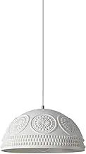 CJLWSLCO Modern Simple Pendant Light Semi-Circle White Pendant Light Hand-Carved Resin Hanging Lamp Living Room Dining Room Kitchen Island Chandelier Bedroom Study Room Lighting Fixtures Indoor Adjust