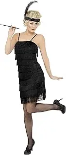 [Smiffys] Women's Fringe Flapper Costume Dress Head Piece with Feather and Garter
