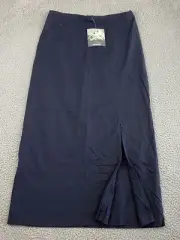 Patagonia NWT Nylon Dark Navy Maxi Skirt Size 12 Front Zip Pocket Travel Leisure