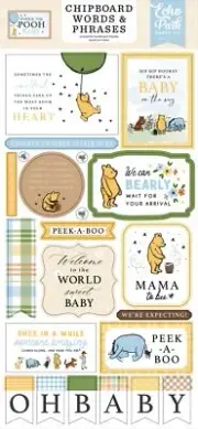 Echo Park Chipboard 6"X13"-Words & Phrases, Winnie The Pooh Baby