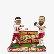 TRAVIS Kelce PATRICK Mahomes FOCO Bobblehead ?/124 KANSAS City CHIEFS Record DUO
