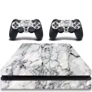White Marble Skin Game Skin Decals Designed to Fit PS4 Slim Console and Controll
