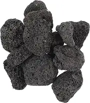 Cabilock 1 Bag Natural Lava Rock, Black, Pebbles Fire Stone Granules Volcanic Fire Pit for Fireplaces Fire Pits Plants Cultivation and Aquariums, Black