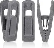Tissir Velvet Hangers Clips 20 Pack, Pants Hangers Velvet Clips, Strong Finger Flocked Clips Perfect for Use with Slim-line Clothes Velvet Hangers (Gray)