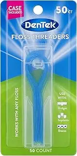 DenTek Floss Threaders | For Braces, Bridges, and Implants | 50 Count (Pack of 1)