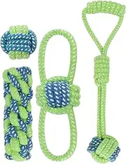 Puppy Rope Toy - 4X Dog Chew Toys - Entertainment Games, Fun Activity, Pet Rope for Small, Medium, Large Breeds, Pet Supplies