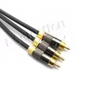 1m 2m 3m Premium 3 RCA to 3 RCA Composite Video Audio AV Cable Gold Plated M-M