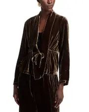 Eileen Fisher High Collar Velvet Jacket