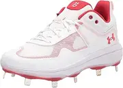 [Under Armour] Women's Glyde MT Softball Shoe, White (102)/White, 5.5