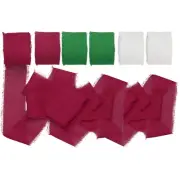 1" x 7Yd Chiffon Silk Ribbon, 3 Rolls Handmade Fringe Fabric for Wedding, Gifts