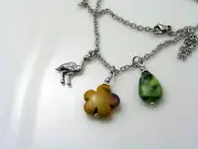 Emu Charm and Australian Gemstone Necklace, Mookaite and Chrysoprase, handmade