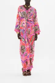 LONG KAFTAN WITH PLEAT DETAIL VIOLA VINTAGE
