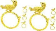 WOONEKY 8pcs Decorative Bird Napkin Elegant Table Accessories for Weddings Parties and Festive Gatherings Stylish Napkin Holders for Home and Restaurant Decor