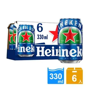 【Heineken 海尼根】海尼根0.0零酒精-鋁罐裝330mlx6入(集點加價購)