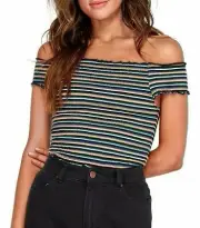 Girls Billabong Waterfall Shirred Stripe Top. Size 12. NWT. RRP $39.99.