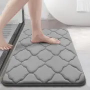 OLANLY Memory Foam Bath Mat Rug 24x16, Ultra Soft Non Slip 24" x 16", Grey