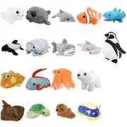 Sanei Boeki Original Pururun Marine Plush Toys Baby Seal ~ Striped Dolphin Japan