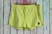 Women's Athletic Works Gym Shorts XLARGE Green Limestone High Rise Relaxed Fit