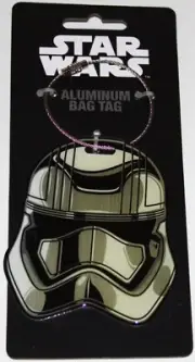 Star Wars The Force Awakens Captain Phasma Helmet Aluminum Luggage Bag Tag NEW