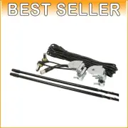 Optimized Dual Mirror Mount CB Antenna Kit with 3ft Antennas & Coax Cable