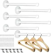 Wall Mount Pipe Closet Rods 6 Pcs Face Out Clothes Bar Clothing Rack Shirt Display Hanging Clothes for Retail Boutique Hanging Clothes