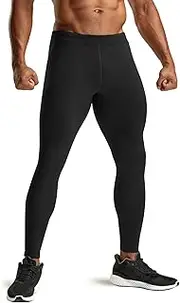 [TSLA] Men's Thermal Running Tights, Fleece Lined Compression Cycling Pants, Winter Cold Weather Leggings with Zipper Pocket