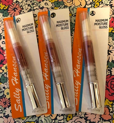 LOT OF 3 SALLY HANSEN MAXIMUM MOISTURE LIP GLOSS - CLEAR FAWN