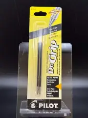 Pilot Dr. Grip Retractable Ball Pen Ink Refill 0.7mm Fine Point 2/Pk Black Ink