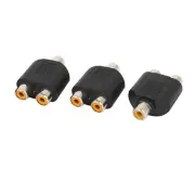 RCA Female to 2 Female Y Splitter AV Audio Video Adapter 3Pcs