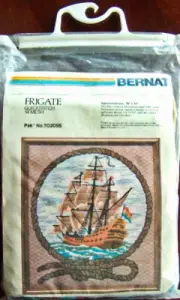 VERY RARE! 1981 Bernat "FRIGATE" QuickStitch Crewel Kit TO2055 - New, Sealed!