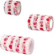 Bandage Wrap Set, 3 Rolls Pet Bandage Vet Tape Wrap, Cute Gauze Rolls Bandage Grip Roll for Dog Cat Pet Horse