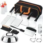 Griddle Accessories Kit, 18PCS Grill Spatula Set for Blackstone and Camp Chef, F