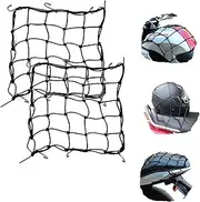 2 Package 15 x 15(40x40cm) Dogxiong Cargo Net for Motorcycle Elasticated Bungee Cord Cargo Net Luggage Mesh Bungee Net Storage Tie Down Adjustable with 6 Hook