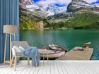 3D Mountain Lake Landscape Self-adhesive Removeable Wallpaper Wall Mural