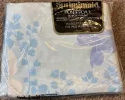 Vintage Springmade Wondercale Blue floral Double Fitted Sheet NEW old stock
