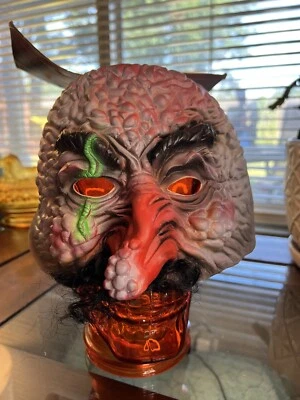Vtg Fun World Fantastic Faces Vinyl Mask Zombie Phantom Scary Halloween Costume